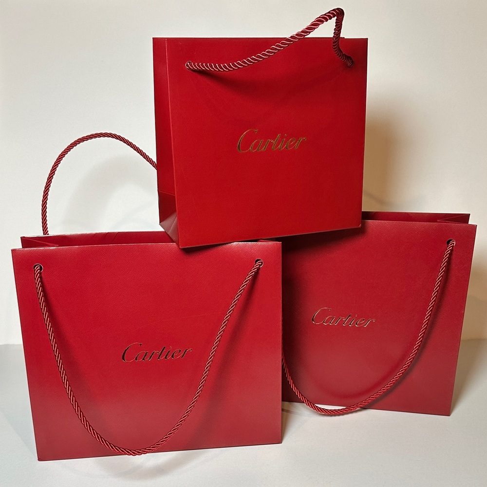 CARTIER | Three Authentic Red Gift Bags